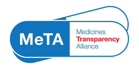 Logo of the Medicines Transparency Alliance - MeTA